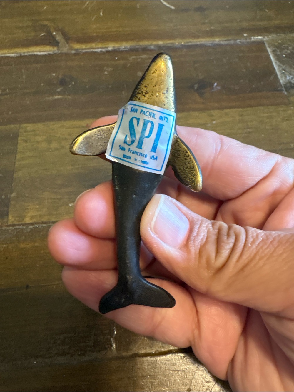 Vintage Dolphin Paper Weight Trinket Miniature Figurine Brass Cast Small - Picture 2 of 4